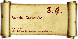 Burda Gusztáv névjegykártya