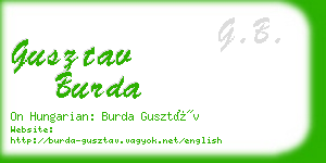 gusztav burda business card